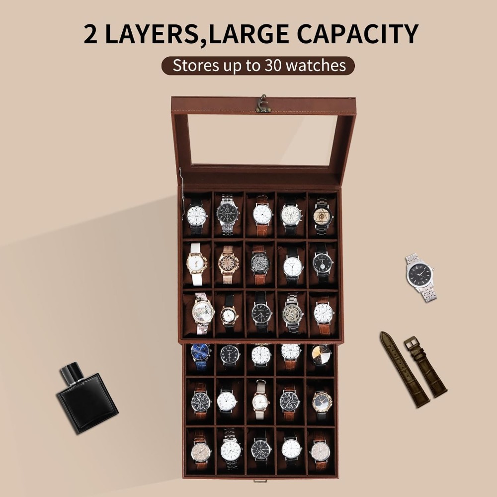 2-Layer Watch Box Organizer wi – Jewelry Box That Holds Watches recenzja i cena