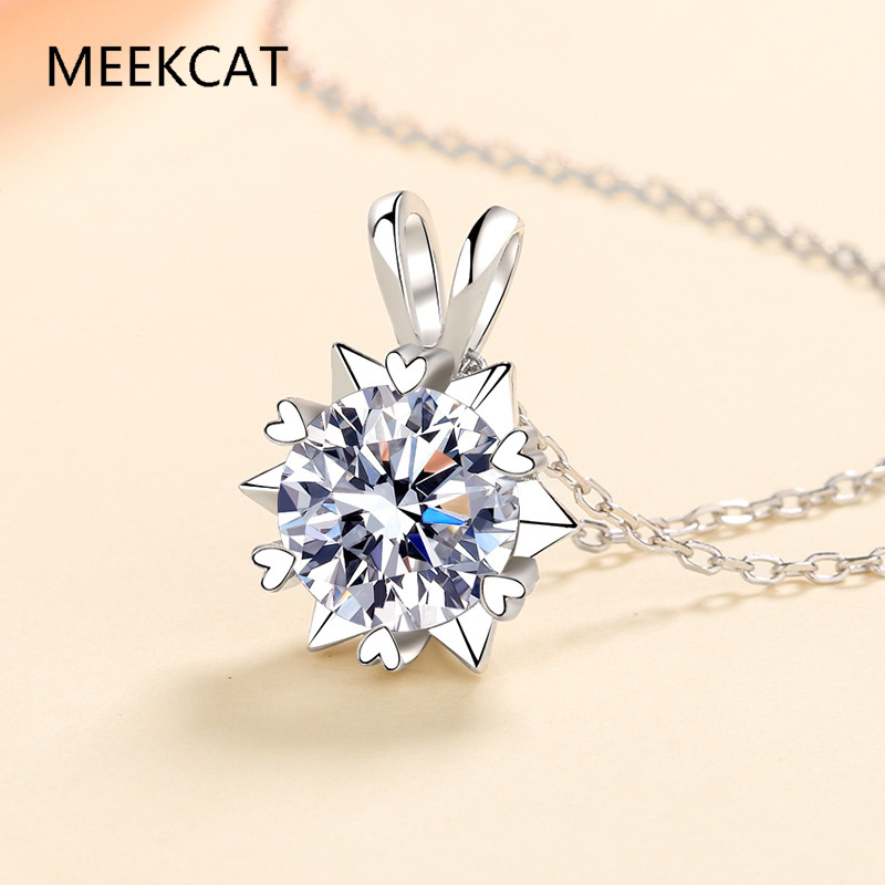 Moissanite Halo Necklace for W – Crystal Choker Necklace recenzja i cena