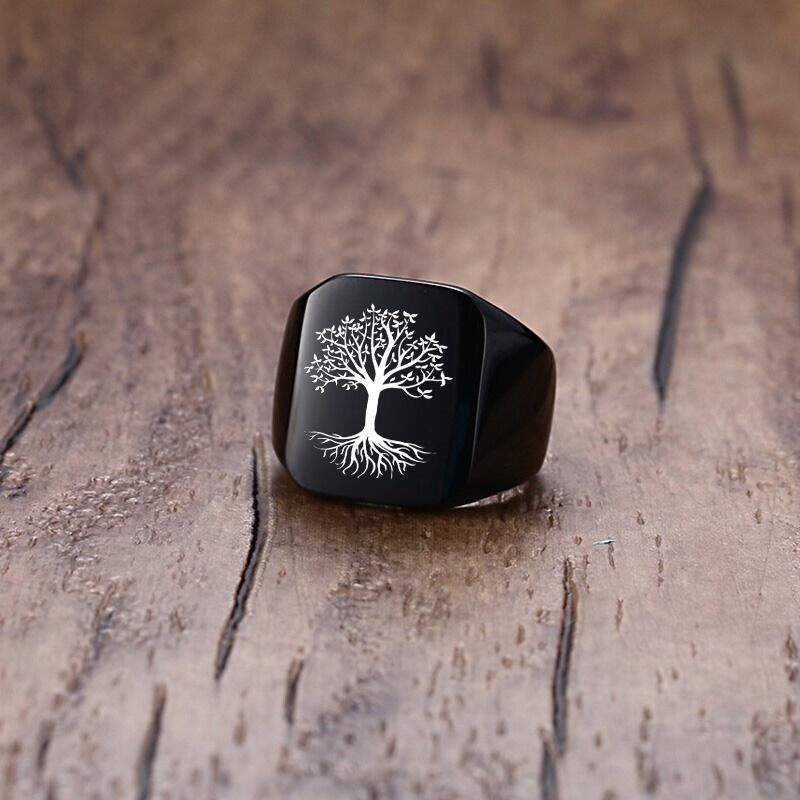 Vnox Rock Punk Tree Of Life Si – Mens Signet Ring recenzja i cena