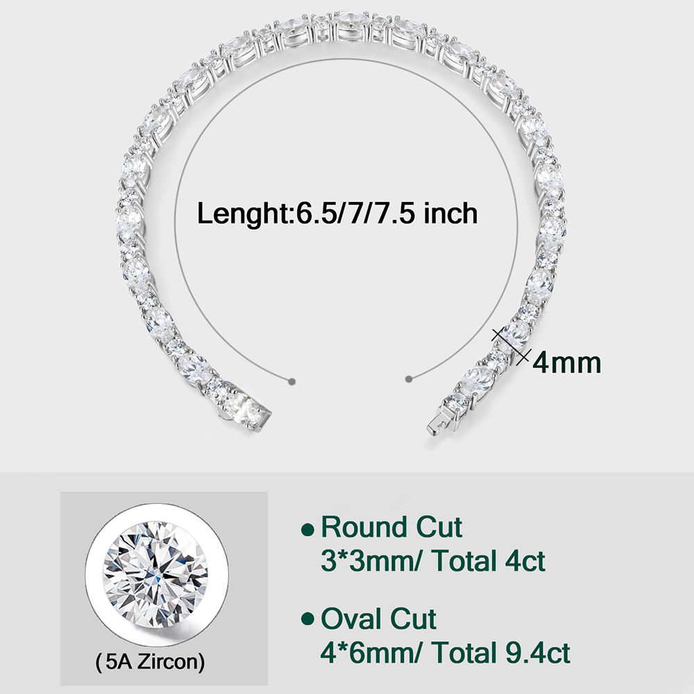 APIR Oval & Round Cut 5A Cubic – Tennis Bracelet Cubic recenzja i cena