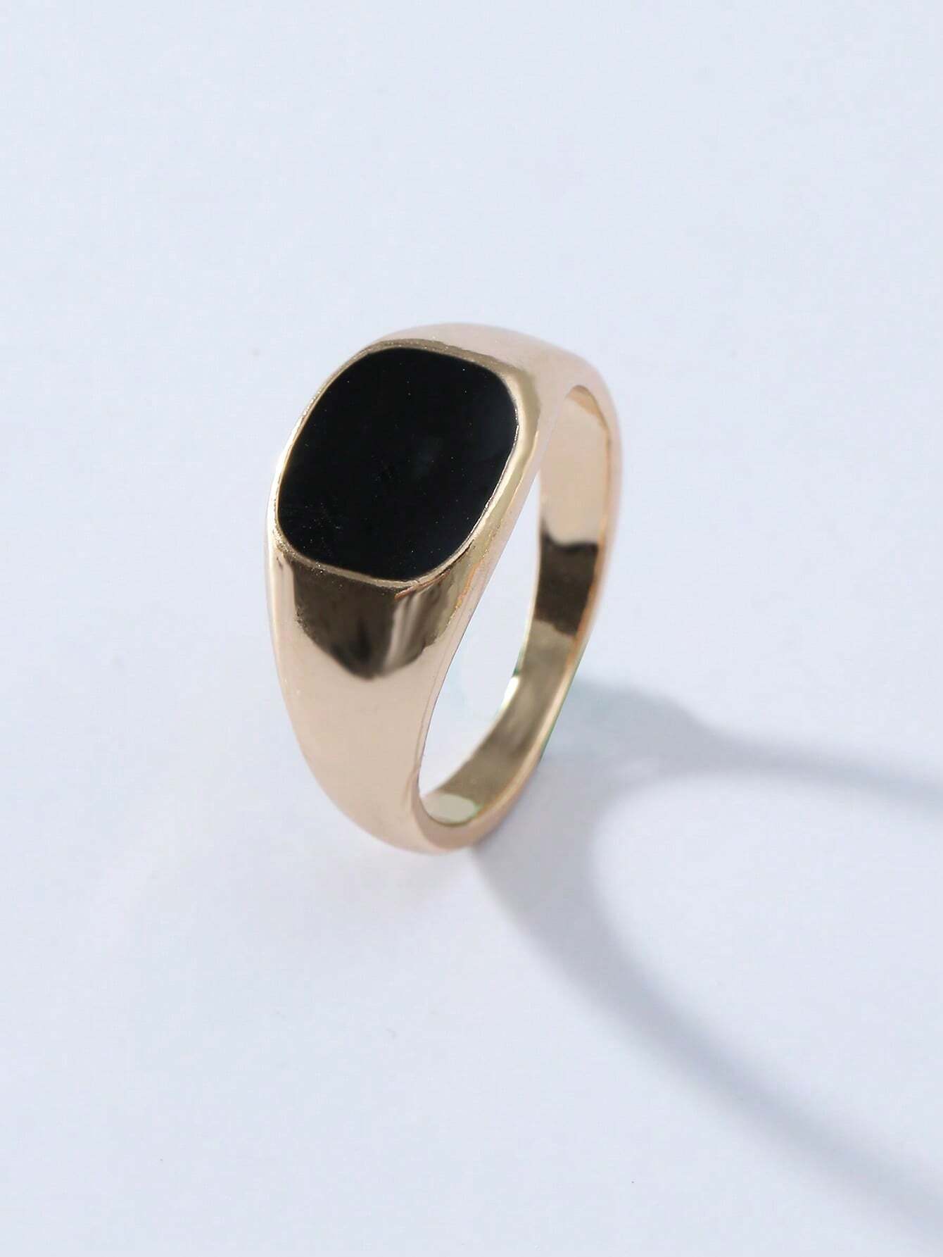 Minimalist Gold-Tone Signet Ri – Mens Signet Ring recenzja i cena