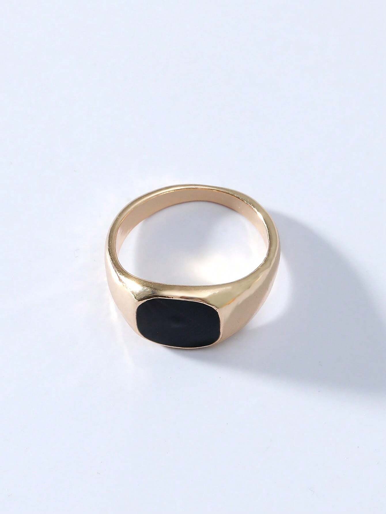 Minimalist Gold-Tone Signet Ri – Mens Signet Ring recenzja i cena