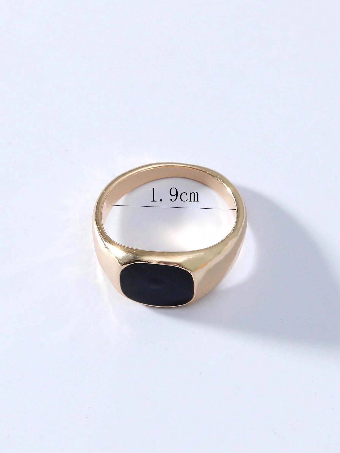 Minimalist Gold-Tone Signet Ri – Mens Signet Ring recenzja i cena