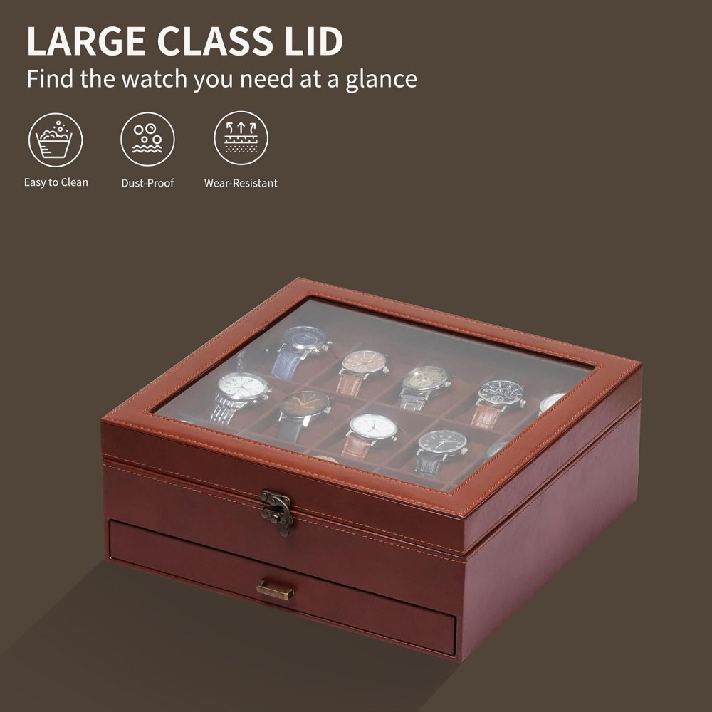 2-Layer Watch Box with Lock, H – Jewelry Box That Holds Watches recenzja i cena