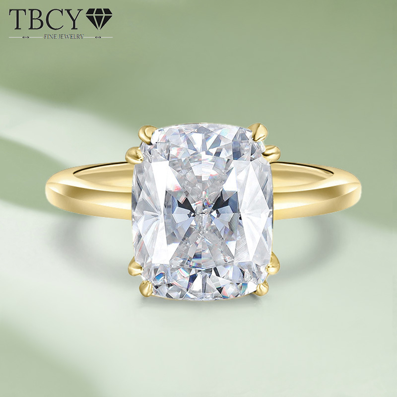 TBCYD 4CT 8*10MM D Color Cushi – Moissanite Ring recenzja i cena