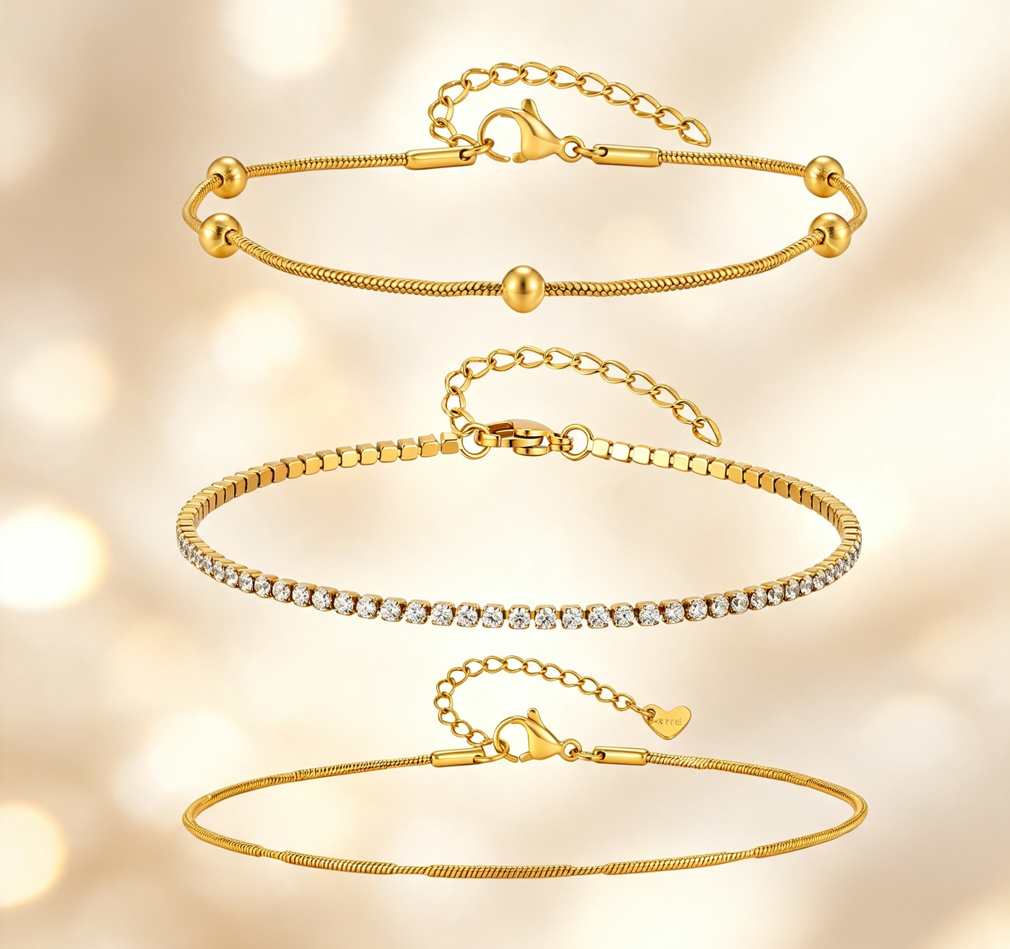 3Pcs Set Anklet Snake Chain An – Jc Jewelry & Watches Reviews recenzja i cena