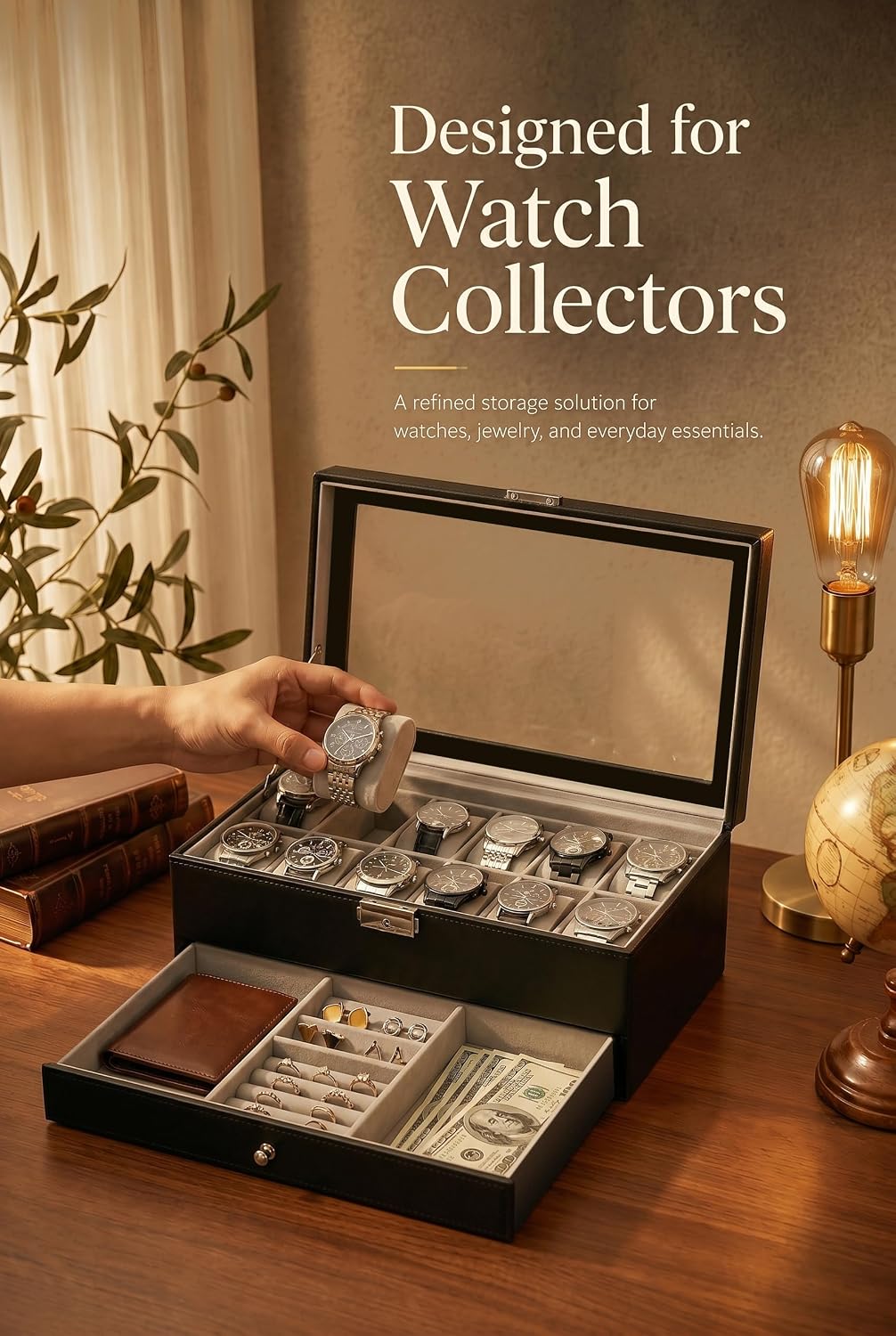 Watch Box Organizer for Men Gi – Jewelry Watches & Accessories recenzja i cena