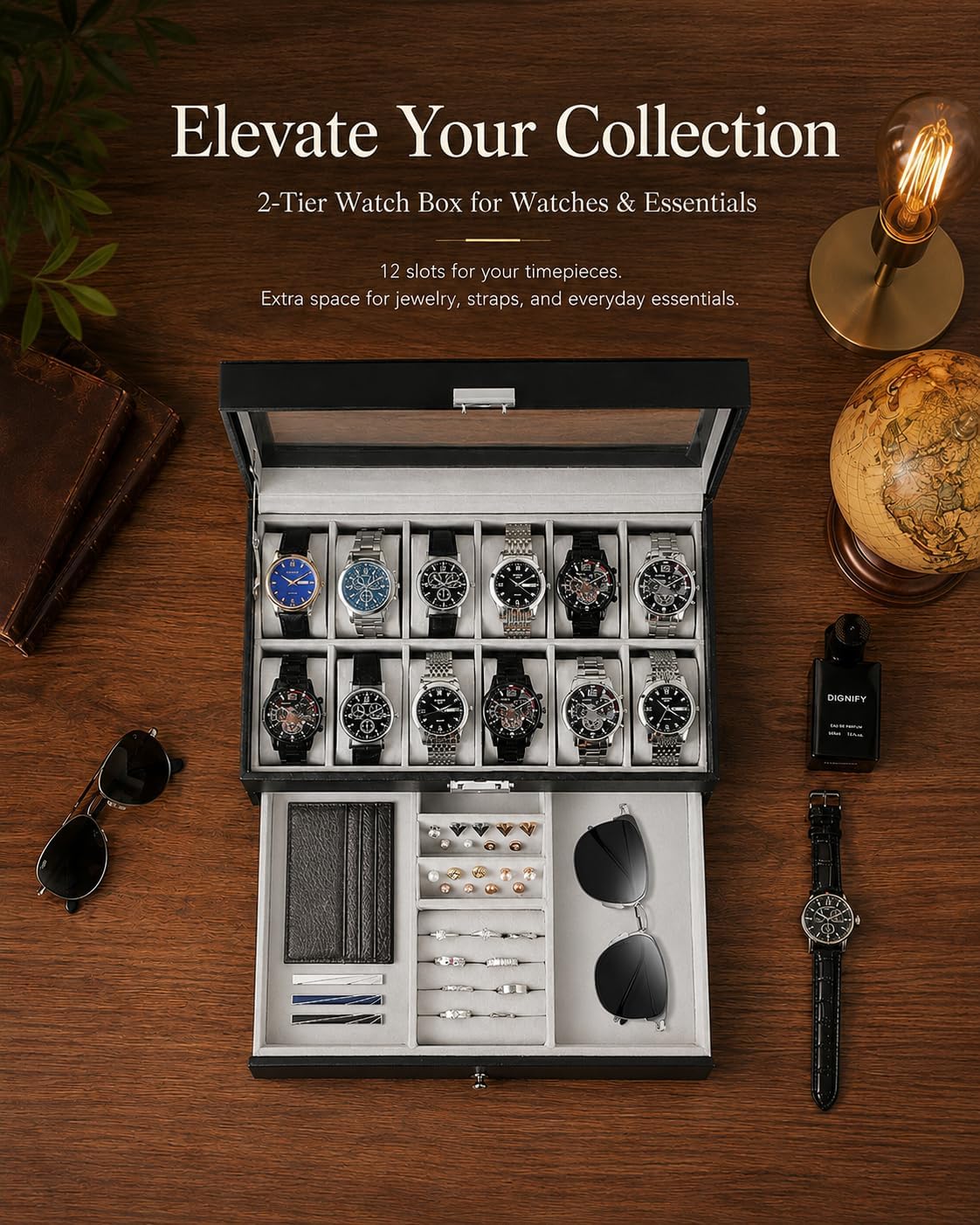 Watch Box Organizer for Men Gi – Jewelry Watches & Accessories recenzja i cena