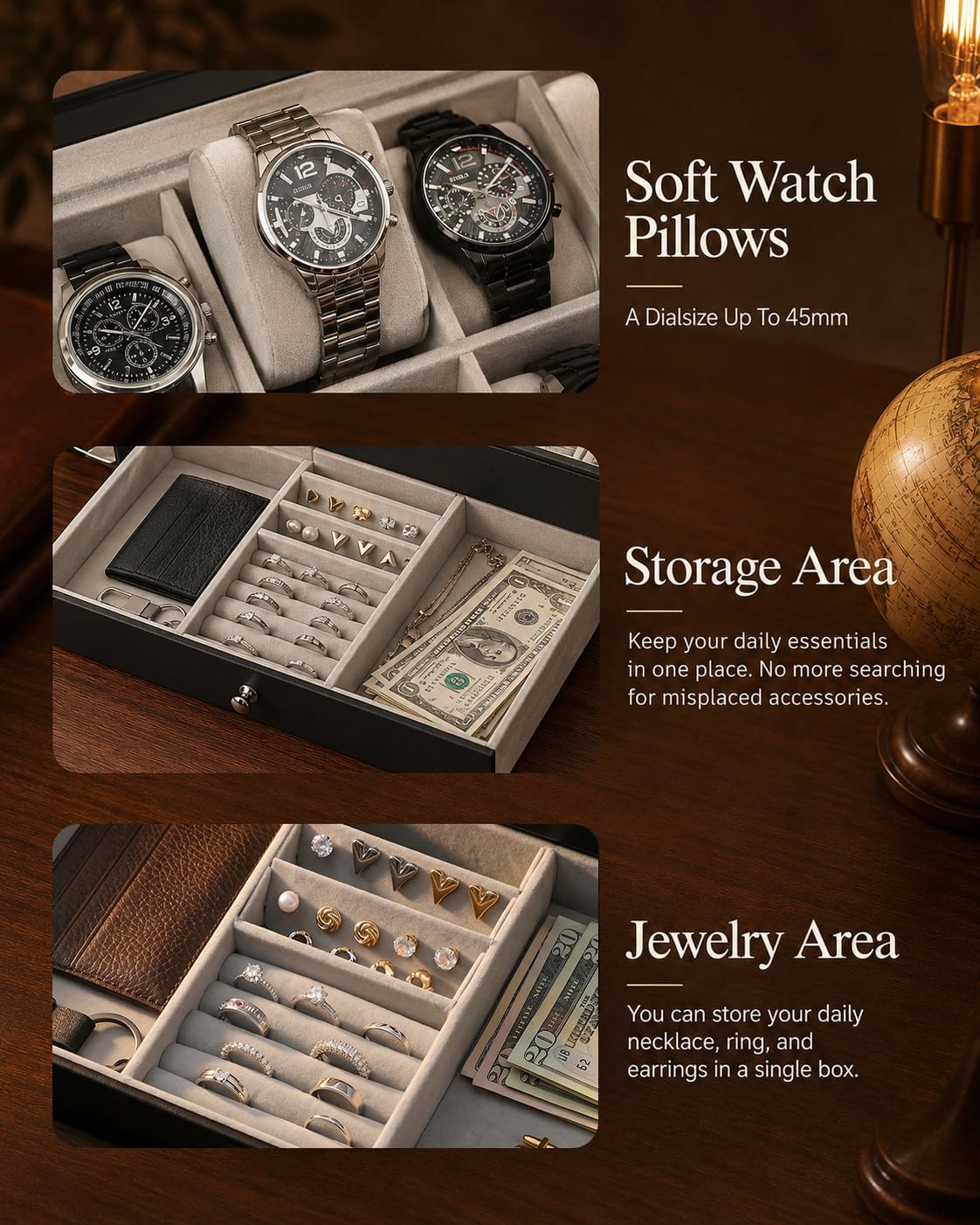 Watch Box Organizer for Men Gi – Jewelry Watches & Accessories recenzja i cena