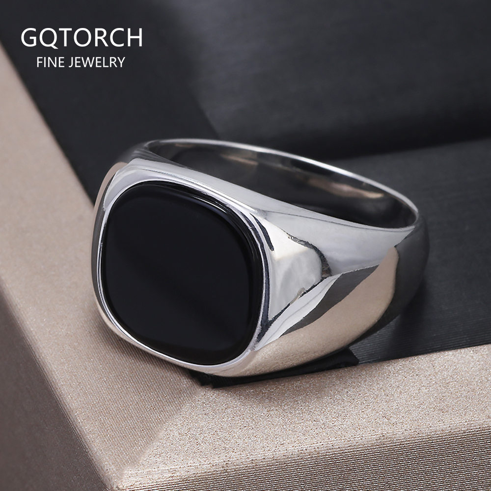 S925 Sterling Silver Black Ony – Mens Signet Ring recenzja i cena