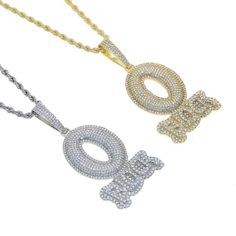 Iced Out Letter O Block Pendan – Tennis Bracelet Cubic recenzja i cena