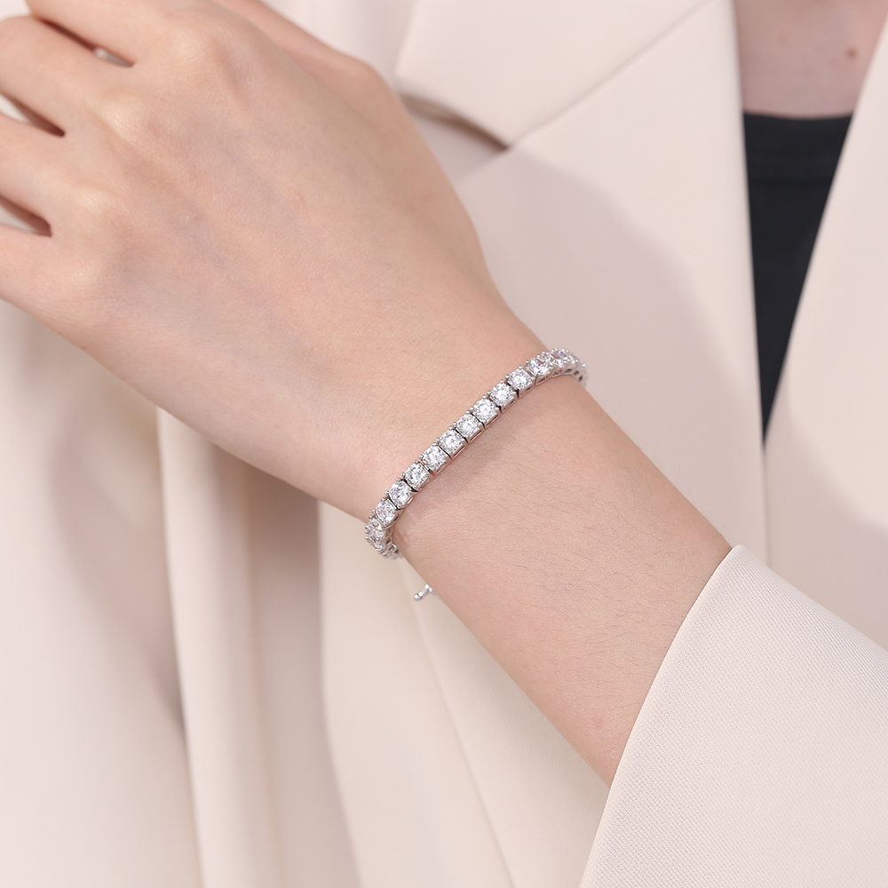 YLMyself 925 Silver Tennis Bra – Tennis Bracelet Cubic recenzja i cena