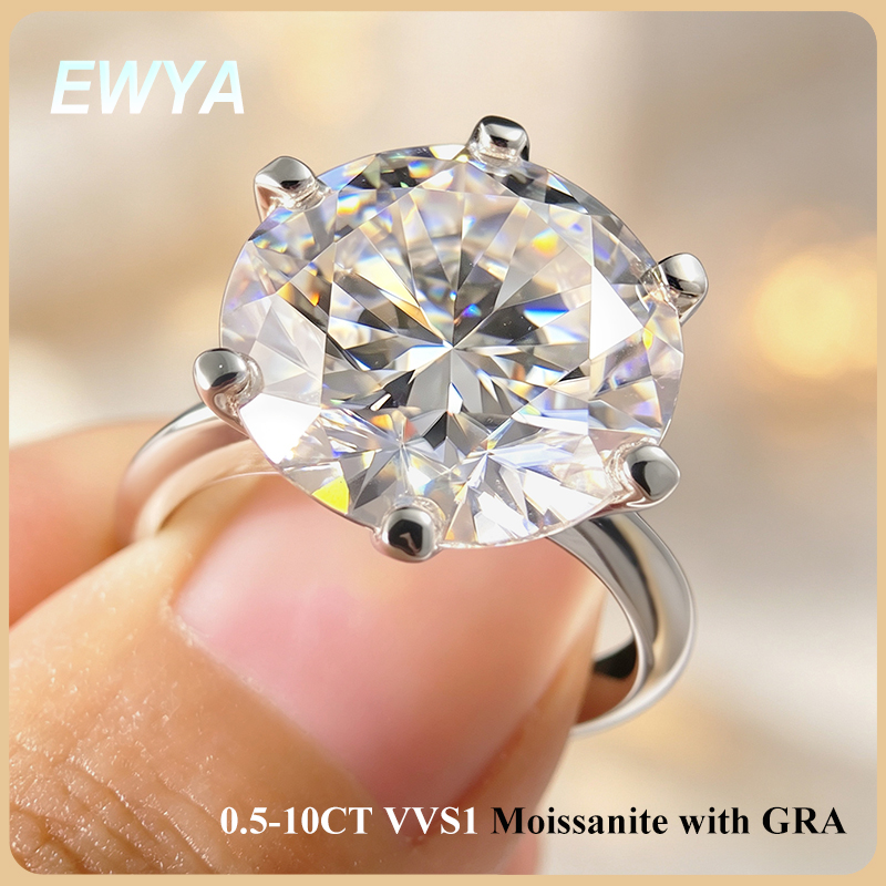 EWYA GRA Certified 0.5-10CT D  – Moissanite Ring recenzja i cena