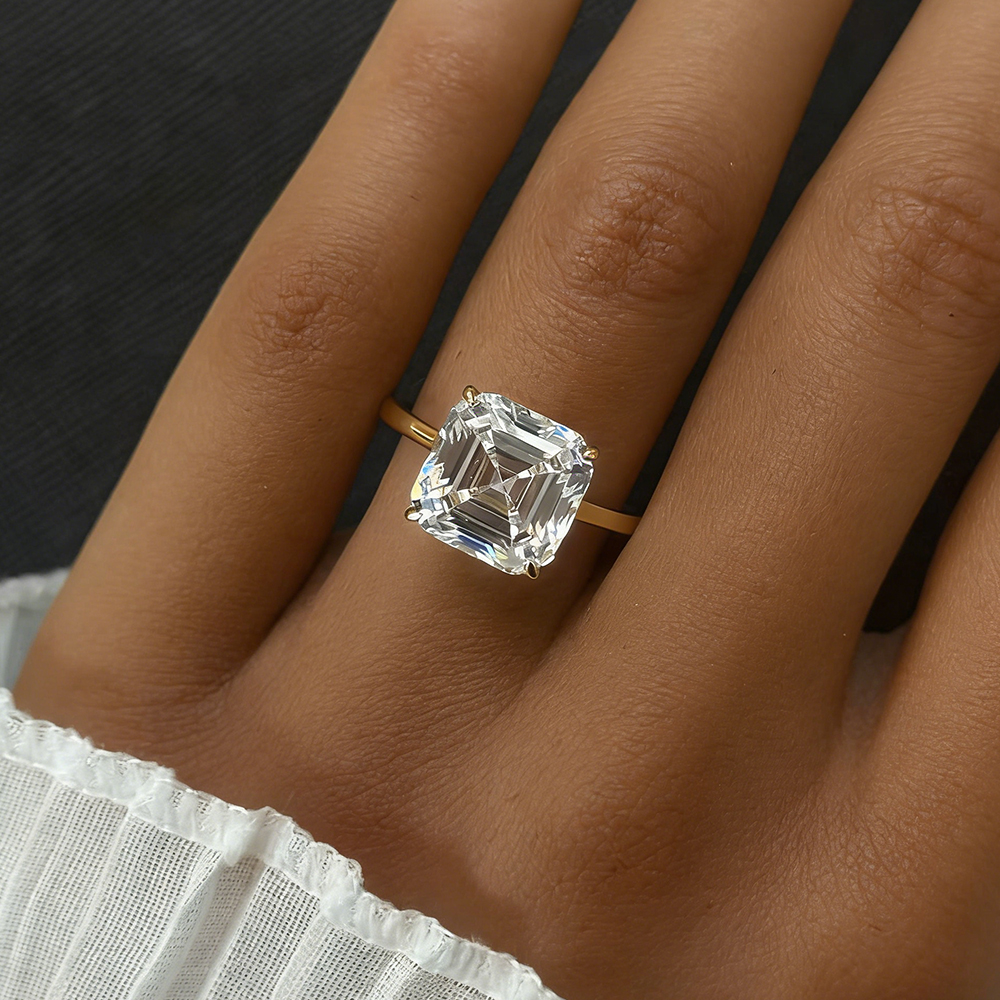 EWYA Asscher Cut 1/2/3/5CT 3EX – Moissanite Ring recenzja i cena