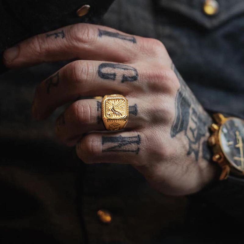 Bald Eagle Signet Ring For Men – Mens Signet Ring recenzja i cena