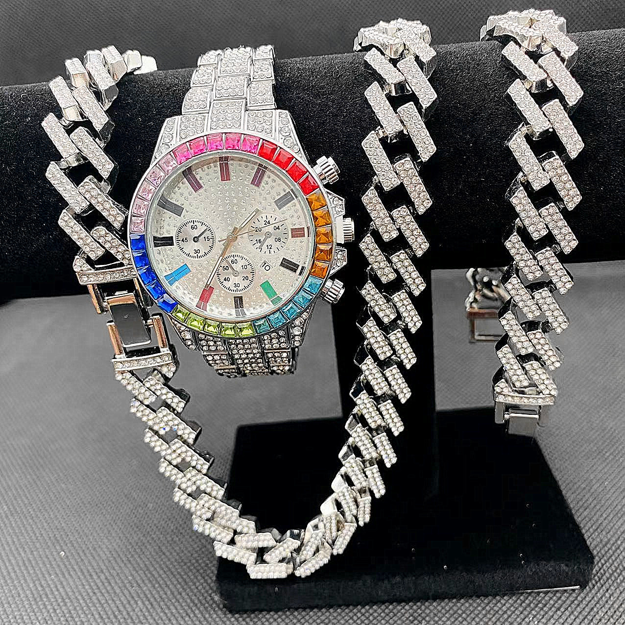 3PCS Hip Hop Mens Women Jewelr – Best Jewelry Watches For Men recenzja i cena