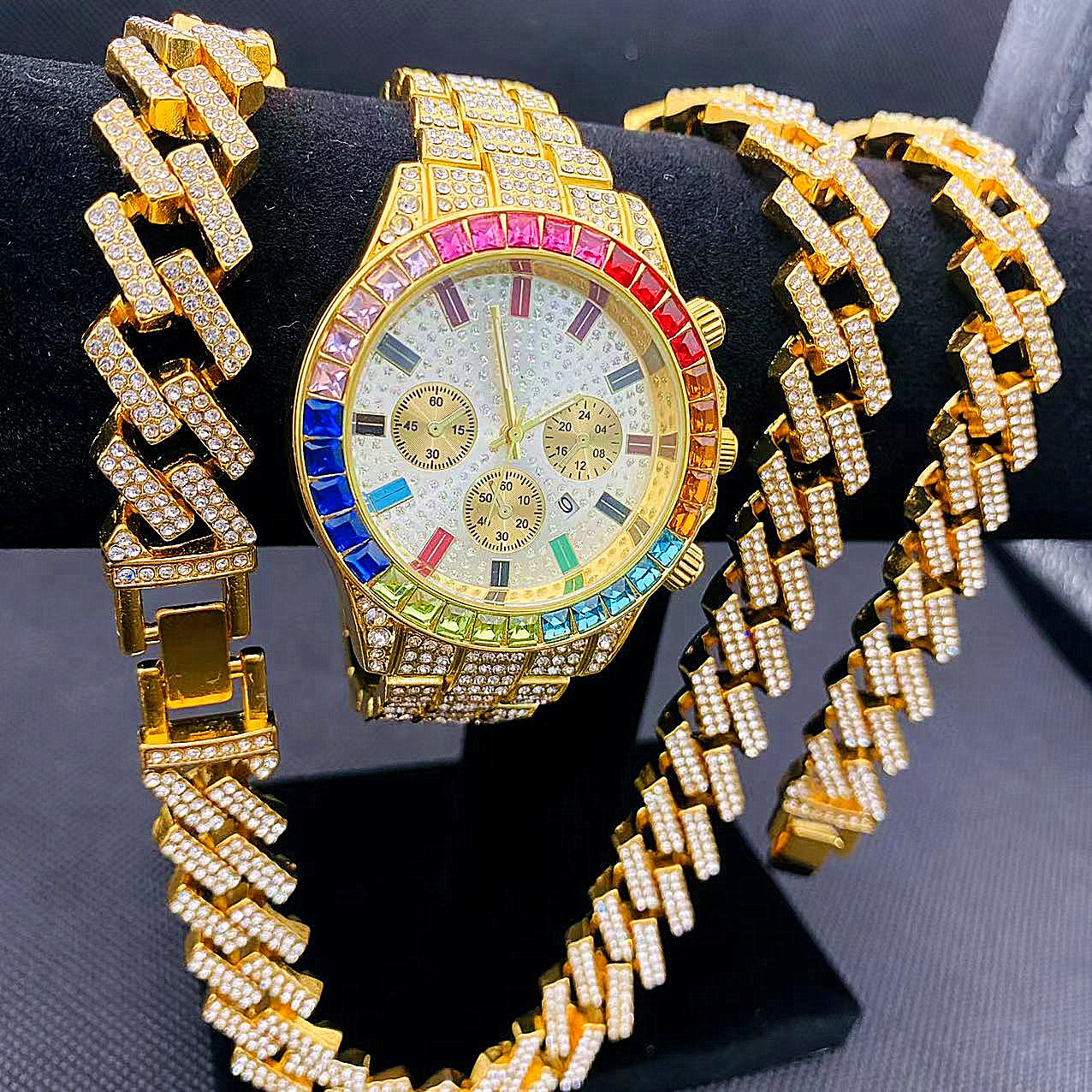 3PCS Hip Hop Mens Women Jewelr – Best Jewelry Watches For Men recenzja i cena