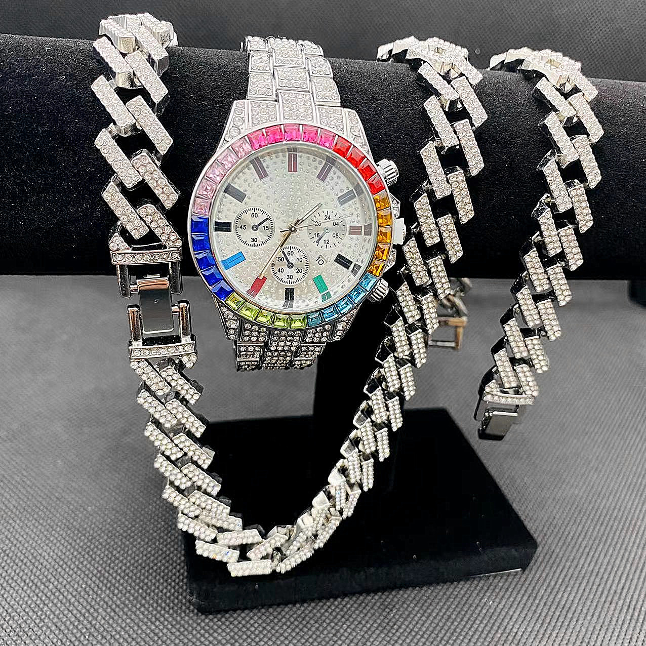 3PCS Hip Hop Mens Women Jewelr – Best Jewelry Watches For Men recenzja i cena