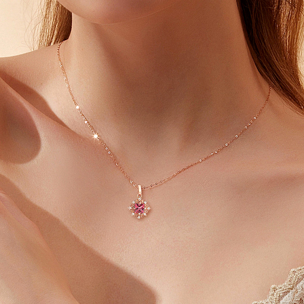 Vintage carving small Ruby gem – Crystal Choker Necklace recenzja i cena