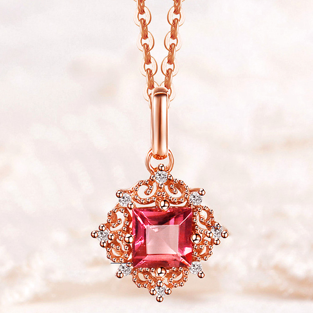 Vintage carving small Ruby gem – Crystal Choker Necklace recenzja i cena