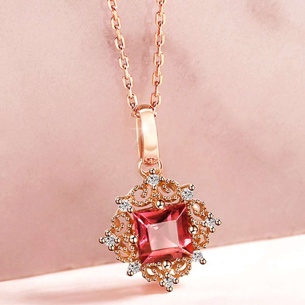Vintage carving small Ruby gem – Crystal Choker Necklace recenzja i cena