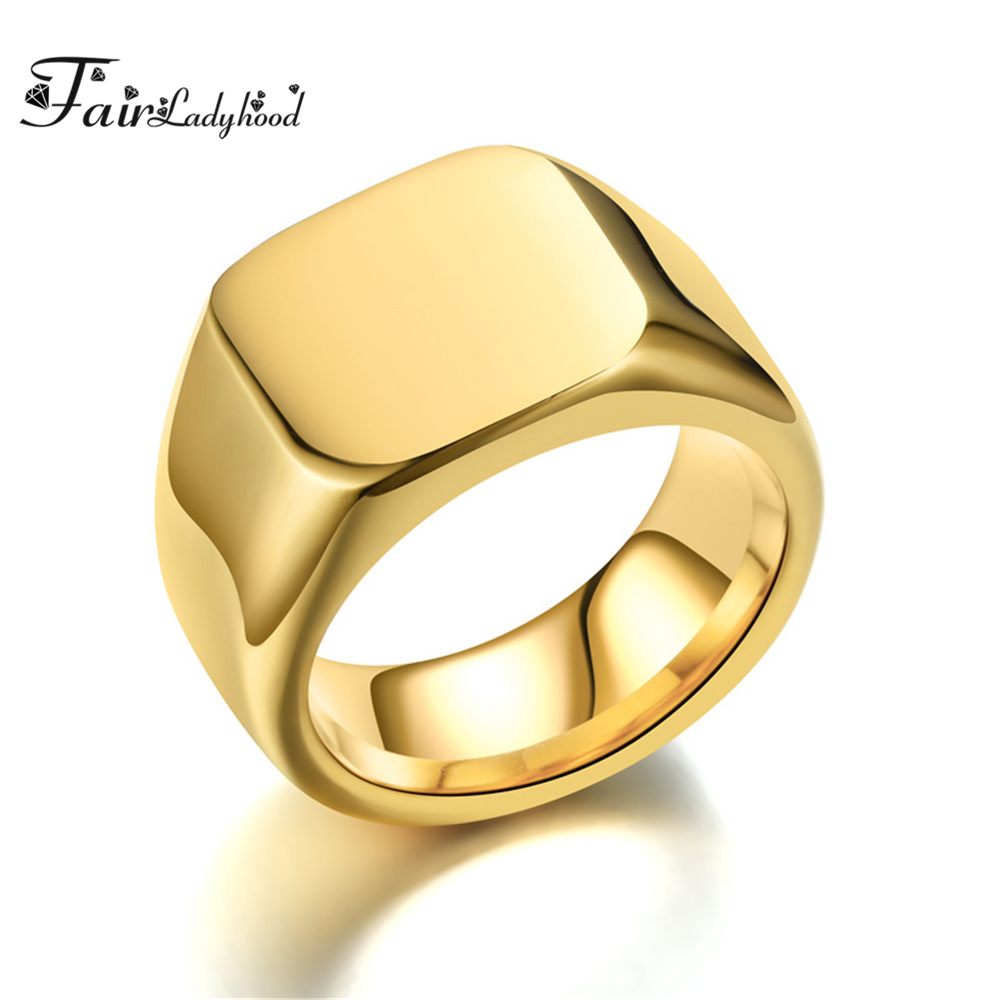 FairLadyHood Smooth Men's Blac – Mens Signet Ring recenzja i cena