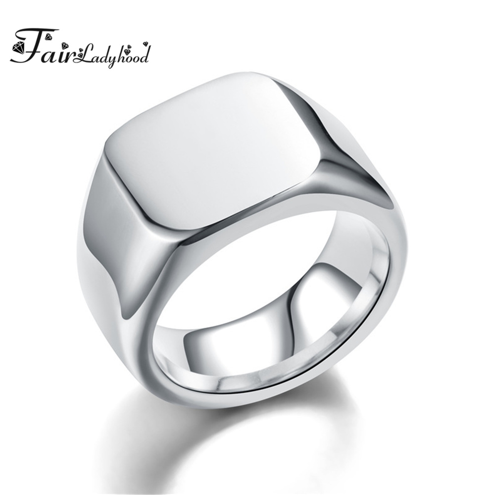 FairLadyHood Smooth Men's Blac – Mens Signet Ring recenzja i cena