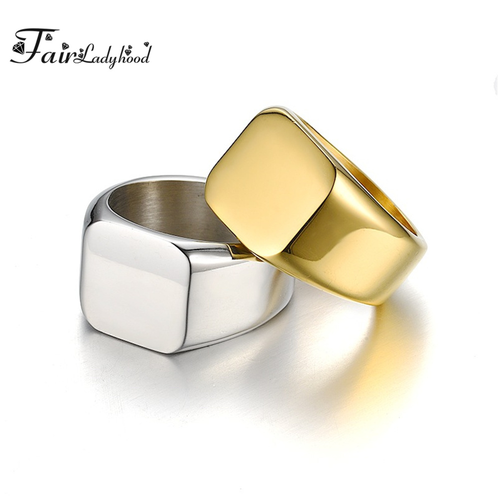 FairLadyHood Smooth Men's Blac – Mens Signet Ring recenzja i cena