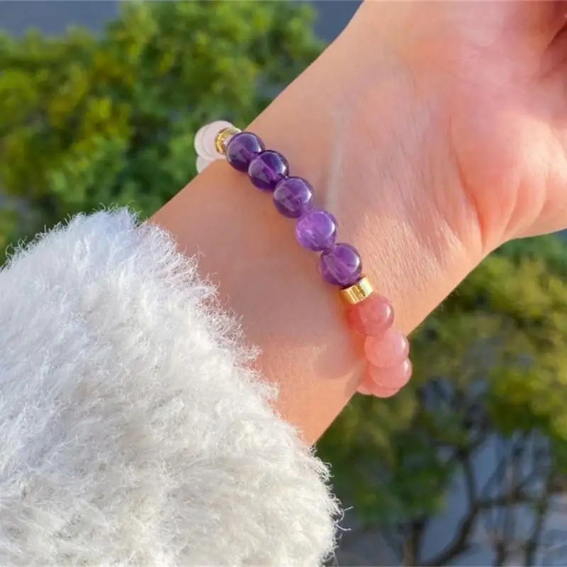 Natural Amethyst Rose Quartz B – Rose Gold Bracelet recenzja i cena