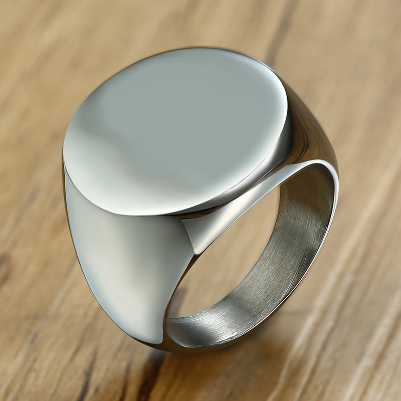 Vnox Stylish Pattern Font Init – Mens Signet Ring recenzja i cena